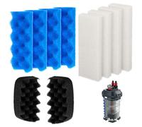206/207 Bio Foam Replacement Aquarium Filter Media kit Compatible with Fluval 206/207 Canister Filters, Bio Foam Sponge Set - 4 White, 4 Blue & 2 Black Foam for Biological and Mechanical Filtration