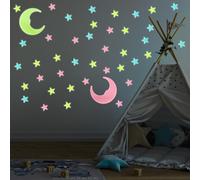 206 Pcs Glow in The Dark Stars, Safe Removable Ceiling Stickers Luminous Fluorescent Decorations for Kids Bedroom Wall Nursery Decor Room Accessories Boys Girls