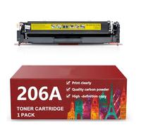 206A Toner Cartridges Black (with Chip) Works with HP Color Pro MFP M283fdw M283cdw, Pro M255dw M255nw, MFP M282nw M283 M282 M255 Printer,Y-With chip