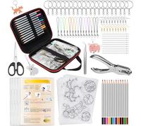 206PCS Shrinky Dink Sheets Kit with Case, Shrink Art Kit Shrink Plastic Sheet Shrinky Dink Keychain Kit with 25Pcs Shrinky Paper Sheets Keychains Accessories for DIY Ornaments Craft Rings Keychains