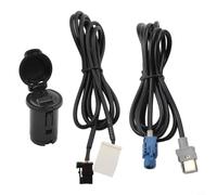 207 for 308 for c4 USB AUX Socket Base for RCC Host 12pin Cable Adapter Car Audio Interface Replacement Connector Dash Mount Black
