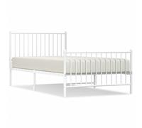 (207 x 104.5 x 90.5 cm, with headboard & footboard) vidaXL Metal Bed Frame with Headboard Bedroom Metal Platform Bed Base Bedstead