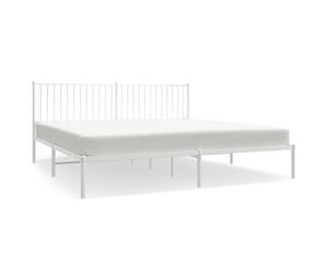 (207 x 198 x 90.5 cm, with headboard) vidaXL Metal Bed Frame with Headboard Bedroom Metal Platform Bed Base Bedstead
