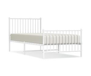 (207 x 95 x 90.5 cm, with headboard & footboard) vidaXL Metal Bed Frame with Headboard Bedroom Metal Platform Bed Base Bedstead