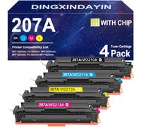 207A 207X Compatible for HP M283fdw M255dw Toner Cartridge,4 PACK | Color LaserJet Pro MFP M255dw M283fdn M282nw M255nw W2210A W2211A W2212A W2213A Black Cyan Yellow Magenta