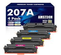 207A 207X Compatible for HP M283fdw M255dw Toner Cartridge With Chip 4-PK | Color LaserJet Pro MFP M255dw M283fdn M282nw M255nw W2210A W2211A W2212A W2213A Black Cyan Yellow Magenta