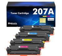 207A 207X Toner Compatible for HP Color LaserJet Pro MFP M283fdw With Chip | Compatible for Color LaserJet Pro MFP M282nw M283fdn M255nw W2210A W2211A W2212A W2213A Toner Black Cyan Yellow Magenta 4Pack