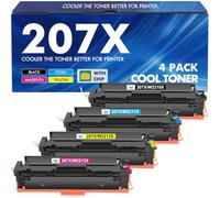 207X 207A Compatible for HP Color LaserJet Pro MFP M283fdw Toner with Chip | Compatible for Color LaserJet Pro MFP M282nw M283fdn M283 M282 M255 W2210X W2211X W2212X W2213X Black Cyan Yellow Magenta 4PK