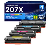 207X 207A Toner Cartridge With Chip Compatible for HP 207X 207A Color Laserjet Pro MFP M283fdw M255dw M283fdn M282nw M255nw W2210A W2211A W2212A W2213A (Black Cyan Yellow Magenta 4-Pack)