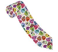 208 Men'S Neck Tie Day Of Dead Skull Halloween Necktie Casual Traditional Tie Soft Ties For Men For Formal Business College Party