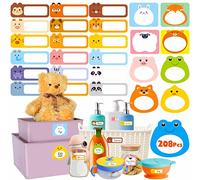 208 PCS Baby Food Labels, 26 Adorable Designs Removable Food Name Stickers Self-Adhesive Water/Oil/Tear Resistant for Baby, Kids, Toddlers Food Containers, Water Bottles, School Supplies, Mason Jars