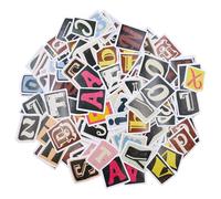 208 PCS Vintage Letter Stickers Vinyl Letter Stickers Self Adhesive Waterproof Alphabet Stickers Vintage Stickers Mini Size Scrapbook Stickers for DIY Travel Case Decor Laptop Journal Water Bottles
