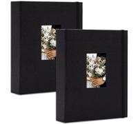 208 Photos Polaroid Photo Album Fits Fujifilm Instax Mini 12, 11, 9, 8, 40 Cameras Compatible with Polaroid Snap, Z2300, SocialMatic Instant Cameras ZIP Instant Printer, Black 2 Pack