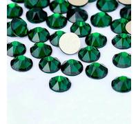 2088 Non Hotfix DIY Crystal Nail Art Decorations 8 Big 8 Small Strass Rhinestones Flat Back Stick-On Nails for Nail Art-Emerald-SS30-288Pcs