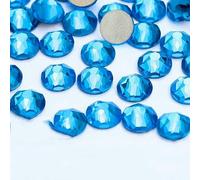 2088 Non Hotfix DIY Crystal Nail Art Decorations 8 Big 8 Small Strass Rhinestones Flat Back Stick-On Nails for Nail Art-Capri Blue-SS20-1440Pcs