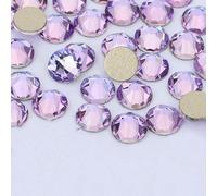 2088 Non Hotfix DIY Crystal Nail Art Decorations 8 Big 8 Small Strass Rhinestones Flat Back Stick-On Nails for Nail Art-Pink Violet-SS20-1440Pcs
