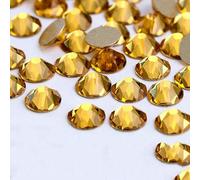 2088 Non Hotfix DIY Crystal Nail Art Decorations 8 Big 8 Small Strass Rhinestones Flat Back Stick-On Nails for Nail Art-Gold Yellow-SS16-1440Pcs