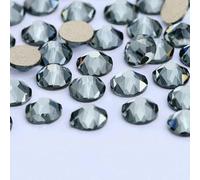 2088 Non Hotfix DIY Crystal Nail Art Decorations 8 Big 8 Small Strass Rhinestones Flat Back Stick-On Nails for Nail Art-Black Diamond-SS30-288Pcs