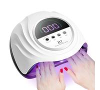208W UV LED Nail Lamp, Professional UV Nail Dryer Light with 66Pcs Lamp Beads, Fast Gel Curing Lamp 4 Timer Setting Auto Sensor, Portable Handle Gel Polish Lamp for Salon and Home Nail Art Tools