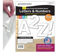 209 Pcs 3 in. White Bulletin Board Letters & Numbers, Capital Letters, Numbers, Punctuation, US Made Card Stock Punch Out Letters for Poster, Bulletin Board, Classroom