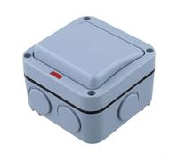 20A 1-Gang Weatherproof Outdoor Switch IP66 ABS Electrical Junction Box with Silicone Sealfor Rain Protection, Compact Wall Mount