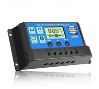 20A 12V/24V Intelligent solar panel charge controller with LCD display & USB port, overcurrent protection, solar charge regulator for solar panel battery lamp LED lighting