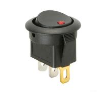 20a 12v Dc Round Rocker Switch Having Led Indicator Light Spst On/Off Toggle for Car for Boat Marine Electrical Equipment 3-pin Design Compact 2.4cm (red)