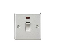 20A 1G DP Switch with Neon - Rounded Edge Brushed Chrome