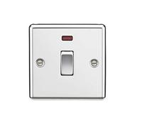 20A 1G DP Switch with Neon - Rounded Edge Polished Chrome