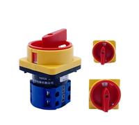 20A/25A Isolator Switch Two Positions 1/2/3 Poles Disconnect LW26GS 48x48mm 64x64mm Padlock Rotary Cam Selector(25A 3Pole 64mmPanel)