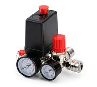 20A Air Compressor Pressure Control Switch with Valve Gauges Regulator | 2 Pressure Gauges Pressure Gauge for 220V Compressor, 1/4" Compressed Air Compressor, Automatic Shutdown