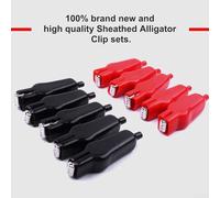 20A Insulated Clips for Electrical Testing, Voltage Wires with PVC Sheath, Red and Black 80mm - Pack of 2, 4, 10, 20, 40(10pcs)