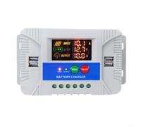 20A Solar Charge Controller 12V/24V with LCD Display and Temperature Sensor, Intelligent PWM Controller for Lead Acid, Lithium-Ion and LiFePO4 Batteries, 4 USB Outputs