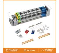 20A UK 2.5 Din Rail Terminal Connector Kit - Flame Retardant & Versatile