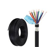 20AWG 20-Conductor Shielded Cable,Flexible Multi-Core PVC Wire,Oxygen Free Copper,Double Shielded With Aluminum Foil & Braided Mesh,30FT For Low-Voltage Control & Automation(30FT,22AWG)
