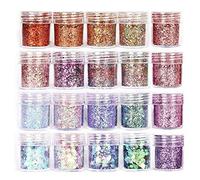 20Bottles UV Crystal Epoxy Resin Filler Pigment Nail Art Sequins Resin Shinning Filling Powder Decorations Mica Powder for Epoxy