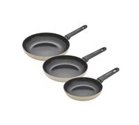 20cm, 24cm, 28cm Recycled Aluminium Frying Pan Set - Cream