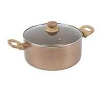 (20cm + 24cm, Rose Gold Marble ) Non Stick Ceramic Induction Casserole Stockpot