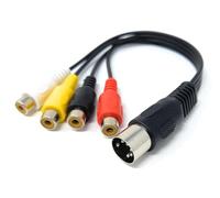 20cm 5 Pin Din to 4 x RCA Phono Female Sockets Audio Video Lead Cable 0.6ft