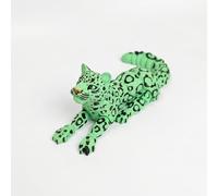 20cm / 7.87inch 3D Printed Animals Snow Leopard with Joint Mobility Poseable Figure Can Lie Down But Not Stand Up Articulated Animal Toy 3D Printed Creature Flexible Animals for Desk Decor (Green)