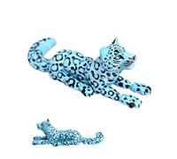 20cm / 7.87inch 3D Printed Animals Snow Leopard with Joint Mobility Poseable Figure Can Lie Down But Not Stand Up Articulated Animal Toy 3D Printed Creature Flexible Animals for Desk Decor (Blue)
