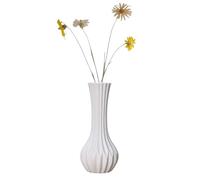 20cm/7.9inch Tall White Ceramic Vertical Stripe Textured Bud Vase Small Single Stem Flower Vase Mini Decorative Floral Holder Boho Vases for Table Centerpieces Home Decor