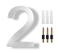 20cm 8inches Floating Black/Silver Letter A-D Digits 0-9, House Numbers for Outside Acrylic, Mailbox Number Plaque Address Plate Houses Sign, for Yard Home Street Apartment Exterior(Silver,2)