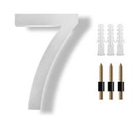 20cm 8inches Floating Black/Silver Letter A-D Digits 0-9, House Numbers for Outside Acrylic, Mailbox Number Plaque Address Plate Houses Sign, for Yard Home Street Apartment Exterior(Silver,7)