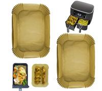 20cm Air Fryer Liners for Ninja Dual, 120Pcs Non-Stick Disposable Parchment Paper, Heat-Resistant Rectangular Sheets for Baking & Roasting, Air Fryer Accessories