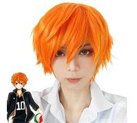 20cm Anime Haikyuu Karasuno High School Volleyball Club Cosplay Wigs Shoyo Hinata Playing Orange Color Hair Halloween 1:1 Wigs