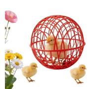 20cm Ball-Shaped Movable Pigeon Chick Coop Small Animal Chicken Balls Cage Mobile Exercise Sphere Coop For Exercise Yard Farm Vegetable Protection (Red)