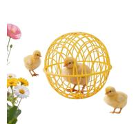20cm Ball-Shaped Movable Pigeon Chick Coop Small Animal Chicken Balls Cage Mobile Exercise Sphere Coop For Exercise Yard Farm Vegetable Protection (Yellow)