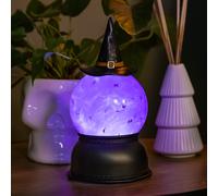 20cm Battery Operated Light up Purple Witch's Hat Water Globe Decoration Samuel Alexander Purple One Size