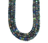 20CM Black Ethiopian Opal Beads, Black Opal Beads, Black Ethiopian Opal Faceted Rondelle, Black Ethiopian Opal Faceted Gemstone Beads, Opal Beads